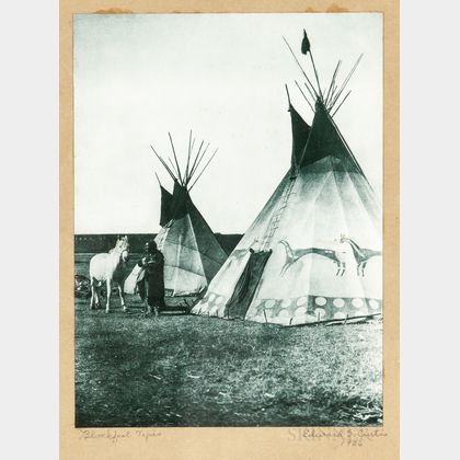 Edward Curtis Photograph Blackfoot Tipis 