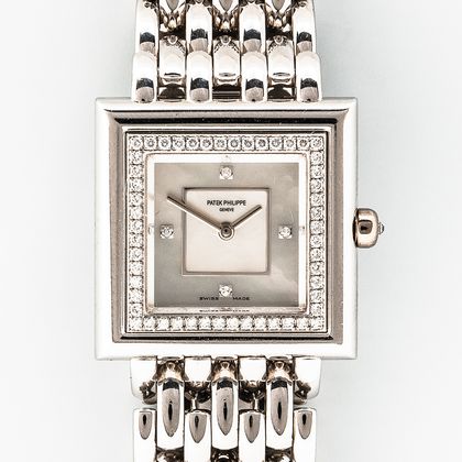 Patek Philippe 18kt White Gold and Diamond "Gondolo" Reference 4866/110 Wristwatch