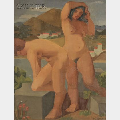 Everett C. McNear (American, 1904-1984) Nudes in a Landscape