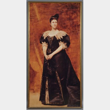 Large Photographic Reproduction of Duran's Portrait of Mrs. William Astor