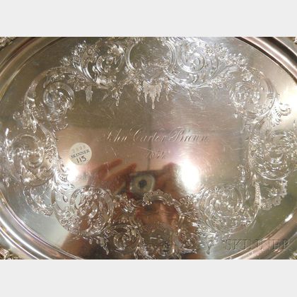 Jones, Ball & Co. Coin Silver Footed Tray