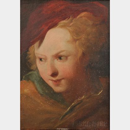 French School, 19th Century Head of a Woman in a Red Cap