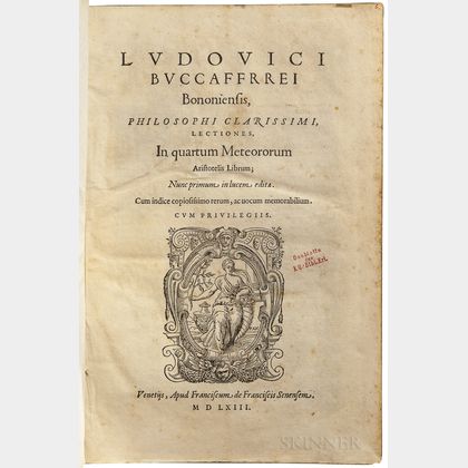 Buccaferrei, [aka Boccadiferro] Ludovici (1482-1545) Lectiones in Quartum Meteororum Aristotelis Librum.