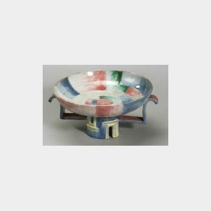 Wiener Werkstatte Pottery Footed Bowl
