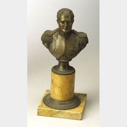 Bronze Bust of Napoleon with Sienna Marble Base
