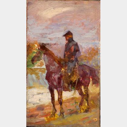 Attributed to William Gilbert Gaul (American, 1855-1919) Study of a Union Cavalry Officer