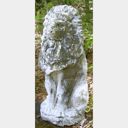 Large Cast Stone Figure of a Lion