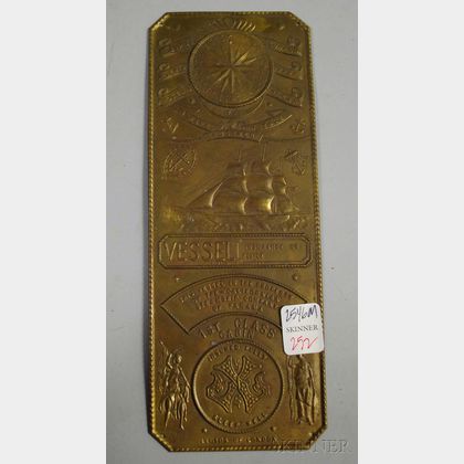 Pressed Brass Lloyds of London, Agents From Ocean to Ocean, a Safe Voyage Assured, California Steamship Co. of Panama, First Class Cab 