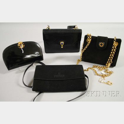 Four Small Black Evening Bags