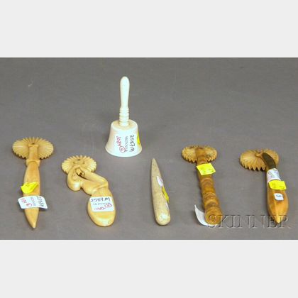 Six Assorted Sailor-made Ivory and Bone Items