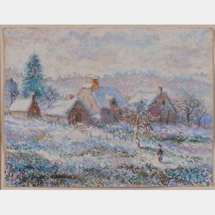 Paul-Emile Pissarro (French, 1884-1972) Farm in Winter.