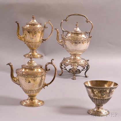 Bancroft, Redfield, & Rice Four-piece Silver-plated Tea Set
