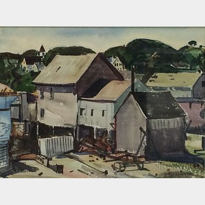 John Ellsworth Weis (American, 1892-1962) Village Rooftops, Possibly Provincetown