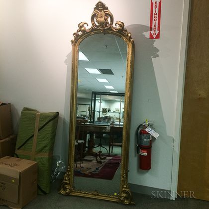 Large Rococo Revival Carved and Gilt-gesso Pier Mirror