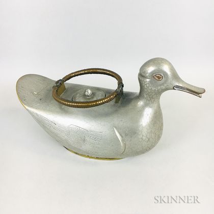 Duck-shaped Pewter Teapot