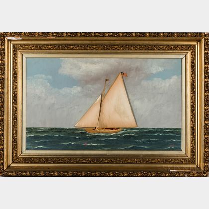 Thomas Willis (New York/Denmark, 1850-1925) Portrait of a Schooner Yacht