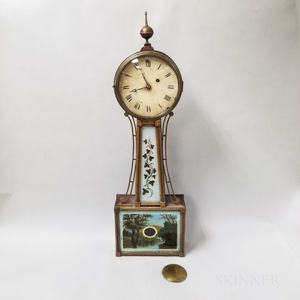 Reverse-painted Mahogany Patent Timepiece