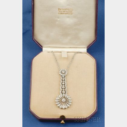 Art Deco Platinum and Diamond Pendant Necklace, Tiffany & Co.