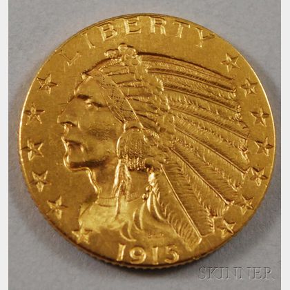 1915 Five Dollar Gold Liberty Coin