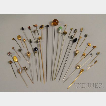 Group of Antique Hat Pins and Stickpins