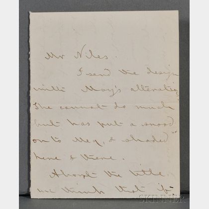 Alcott, Louisa May (1832-1888) Autograph Letter Signed, [c. 1868].