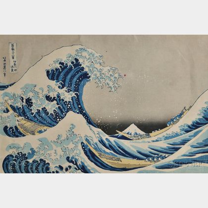 Reproduction of Katsushika Hokusai (1760-1849) Under the Wave off Kanagawa