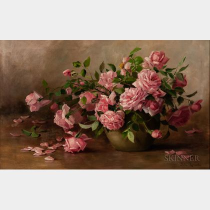 Julia Ives Leonard (American, 1845-1933) Still Life with Roses