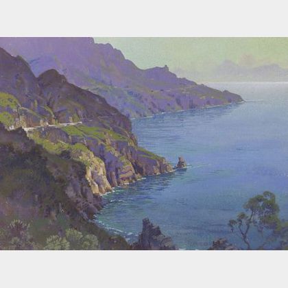 Hezekiah Anthony Dyer (American, 1872-1943) Amalfi Drive, Bay of Naples