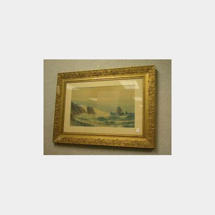 Framed Watercolor Seascape
