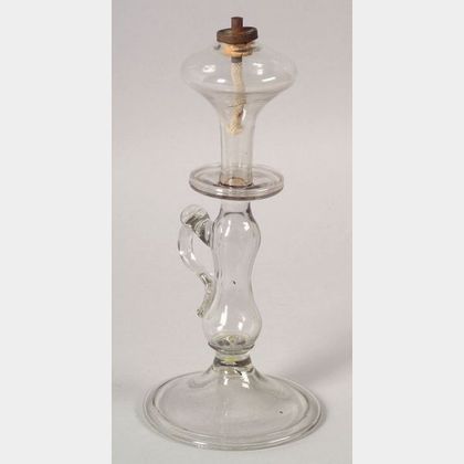 Colorless Free-Blown Glass "Lacemaker's Lamp,"