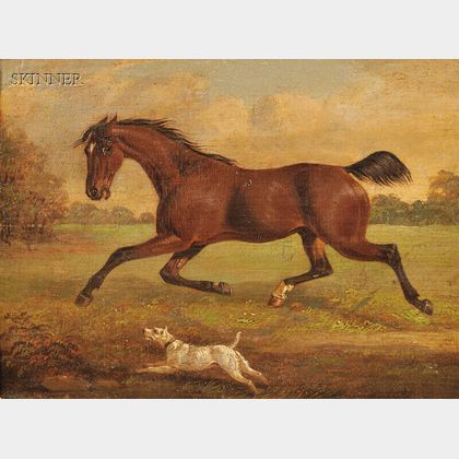 British School, 18th/19th Century Running Horse and Dog