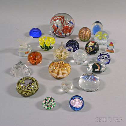 Approximately Twenty-one Art Glass Paperweights