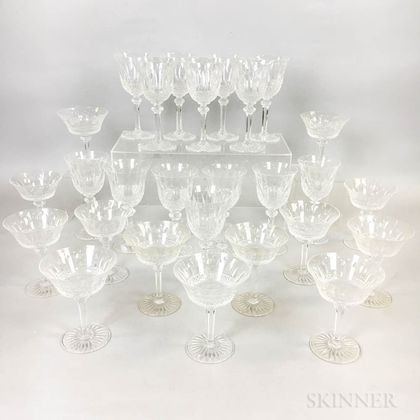 Thirteen St. Louis Champagnes and Fourteen St. Louis Water Glasses. Estimate $300-500