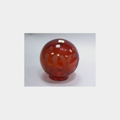 Red Glass Exit Light Globe