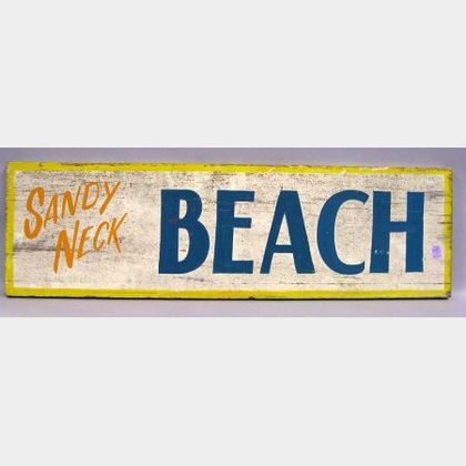 Sandy Neck Beach Painted Wooden Sign. 