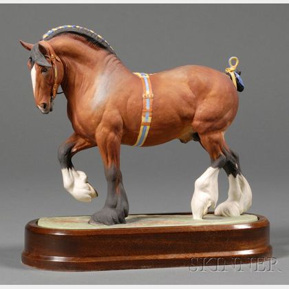 Royal Worcester Bone China Model of a Shire Stallion