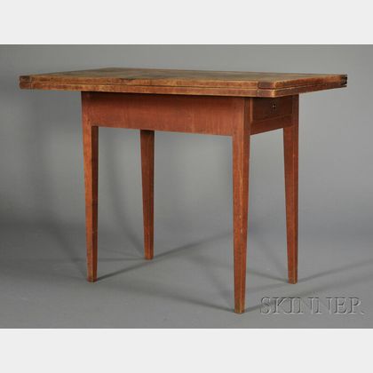 Federal Red-painted Maple Card Table with Drawer