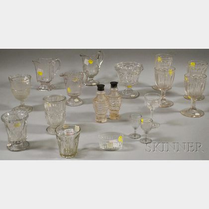 Eighteen Pieces of Colorless Pattern Glass