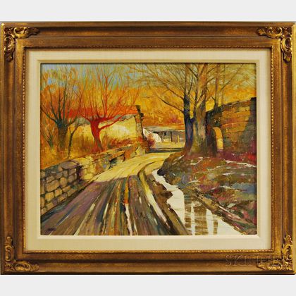 Albert Handell (American, b. 1937) Autumn Landscape with Curved Road