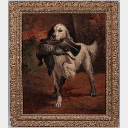 Joseph Malachy Kavanagh (Ireland/France, 1856-1918) Hunting Dog with Grouse