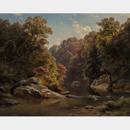 Paul Gottlieb Weber (German/American, 1823-1916) Autumn Landscape