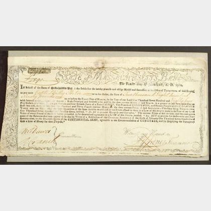 (Colonial Treasury Notes, Massachusetts)