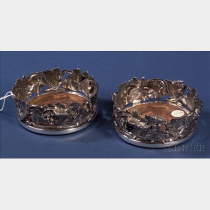 Pair of Victorian Elkington & Co. Electroplated Wine Coasters