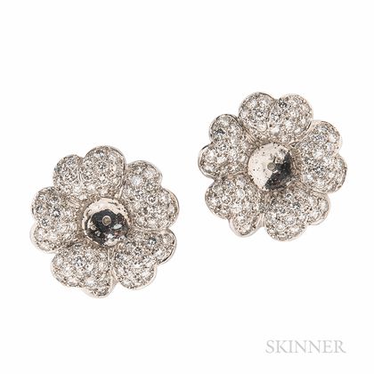 18kt White Gold and Diamond Earring Jackets