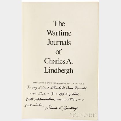 Lindbergh, Charles (1902-1974) Wartime Journals, Signed Copy.