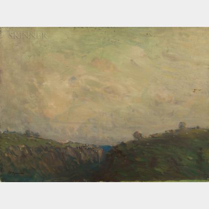 Arthur Clifton Goodwin (American, 1866-1929) Coastal Cliffs with Panoramic Sky