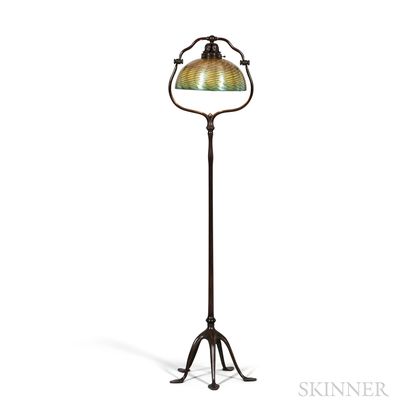 Tiffany Studios Bell Floor Lamp with Damascene Shade