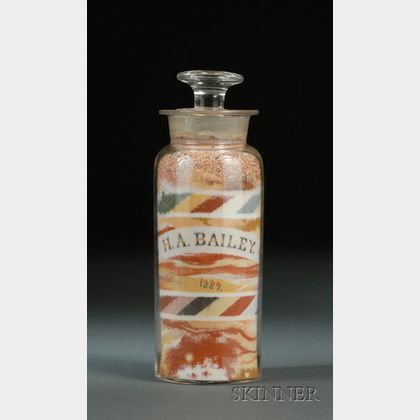 Sand Picture in a Glass Bottle with Ship