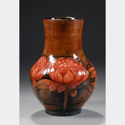 Moorcroft Red Flambe Pottery Vase