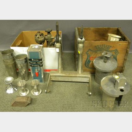 Lot of Coca-Cola and Vintage Soda Fountain Related Accessories, Hardware, and Parts. 